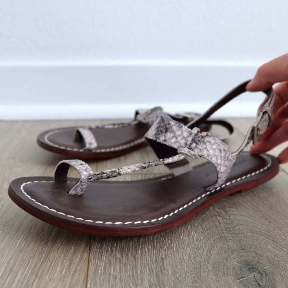 Bernardo Snakeskin Print Strappy Sandals